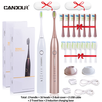 Candor CD-5168 elektryczna soniczna szczoteczka do zębów akumulatorowa szczoteczka do zębów IPX8 wodoodporna 15 tryb USB wymiana ładowarki głowice zestaw szczoteczka soniczna 4